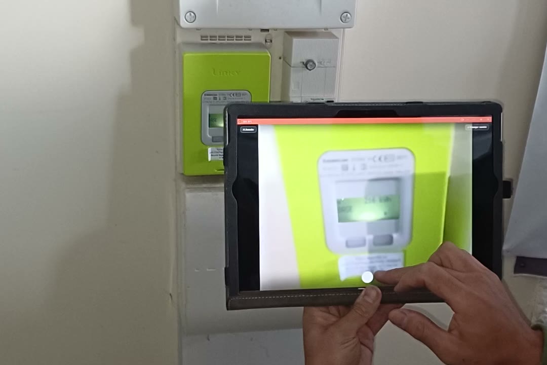 Relevé d'un compteur électrique Linky photographié avec l'application EDL N°1 lors d'un état des lieux